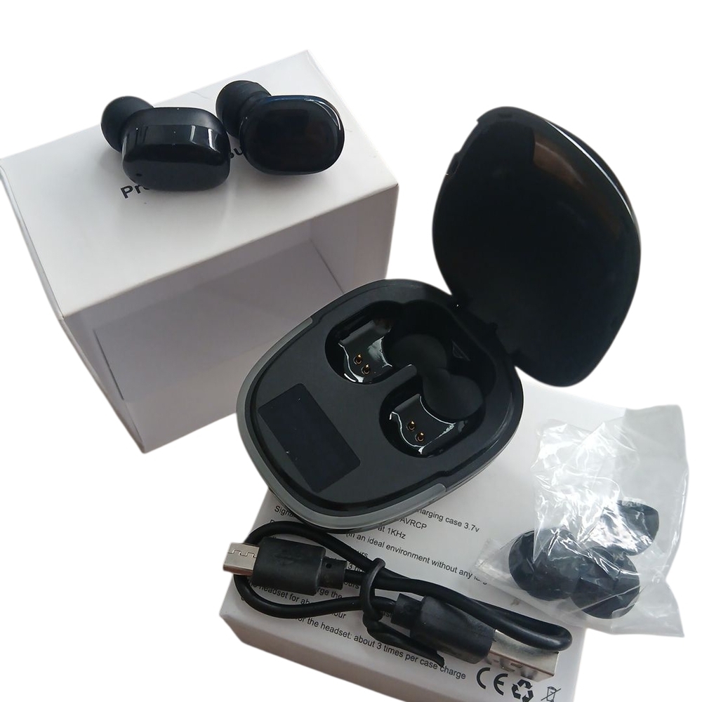 Wireless Black Earbud Headphones